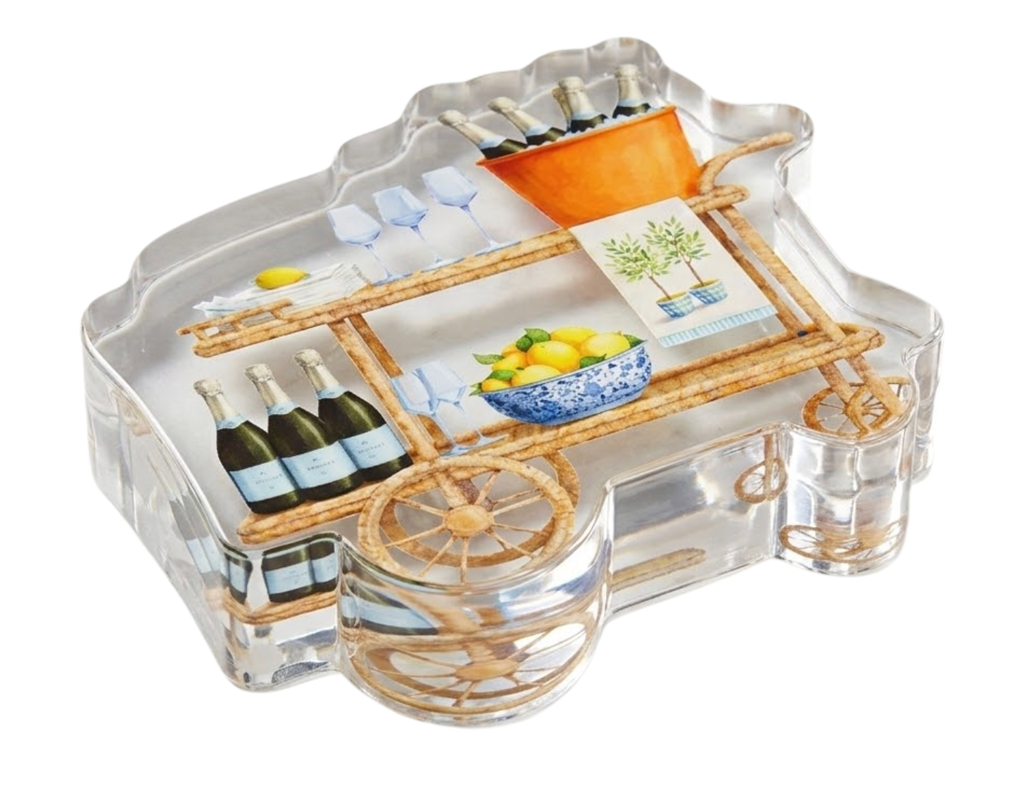 Acrylic Napkin Weight, Bar Cart