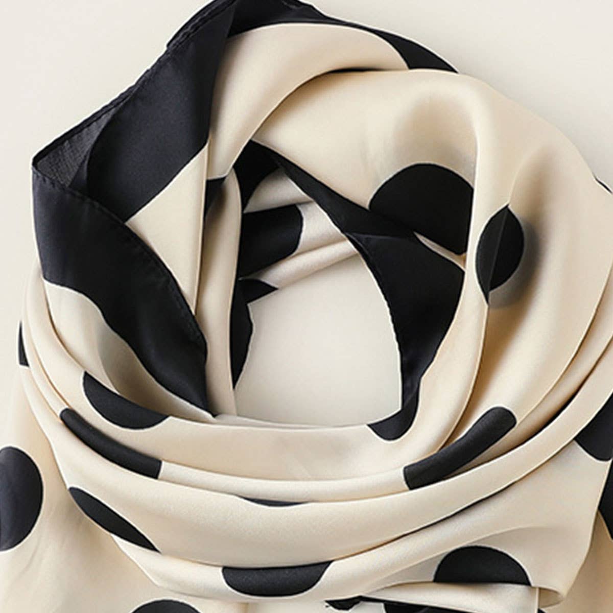 Women’s 35" Polka Dot Silky Wrap Neck Scarf_CWASC0207