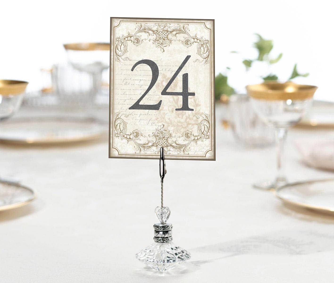 Vintage Gold Table Numbers 1-24