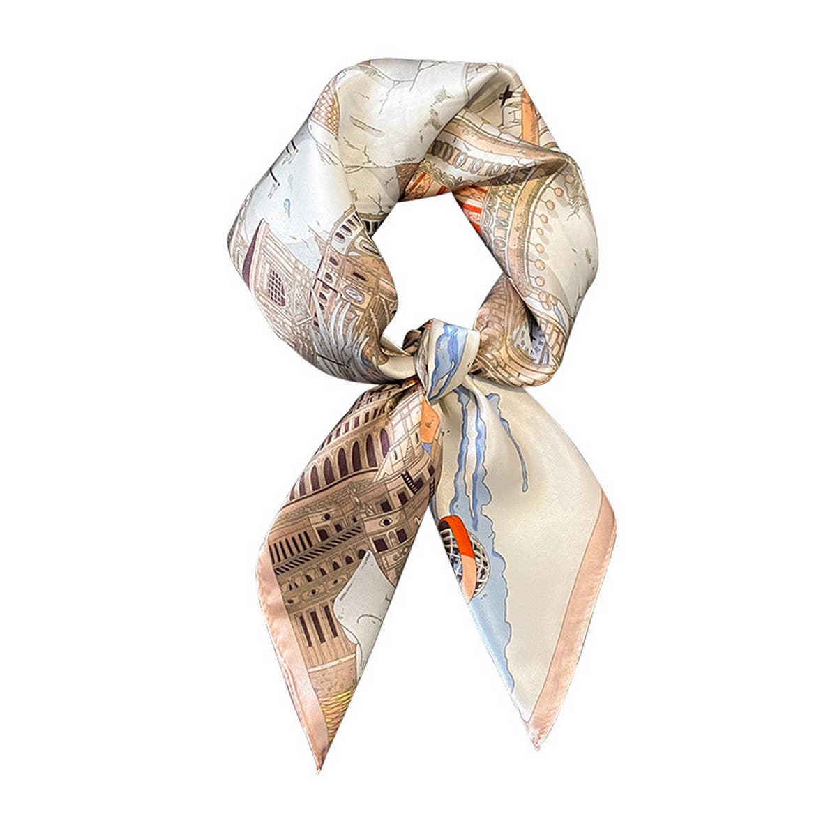 French Vintage Silk Square Scarf - Neck Accessory_CWASC0609