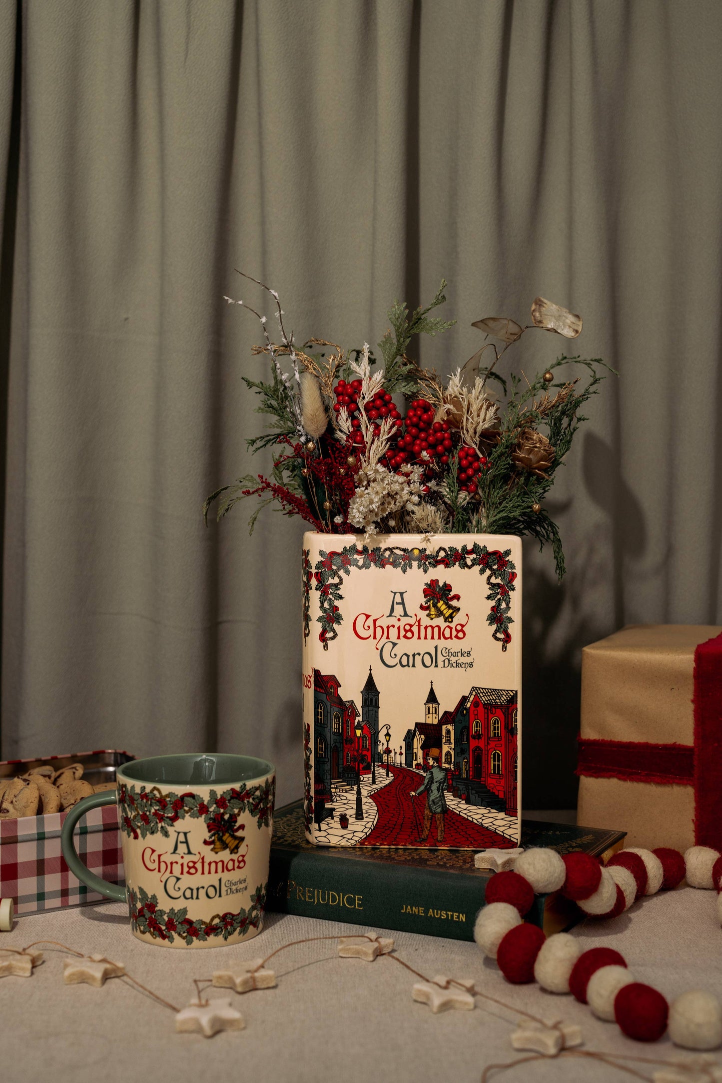 Large Holiday Book Vase, A Christmas Carol
