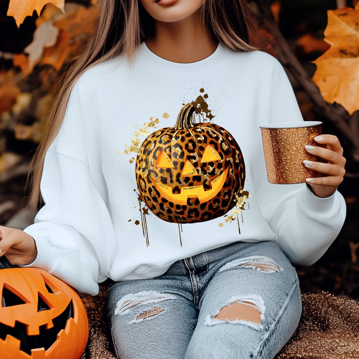 Leopard Pumpkin Sweatshirt