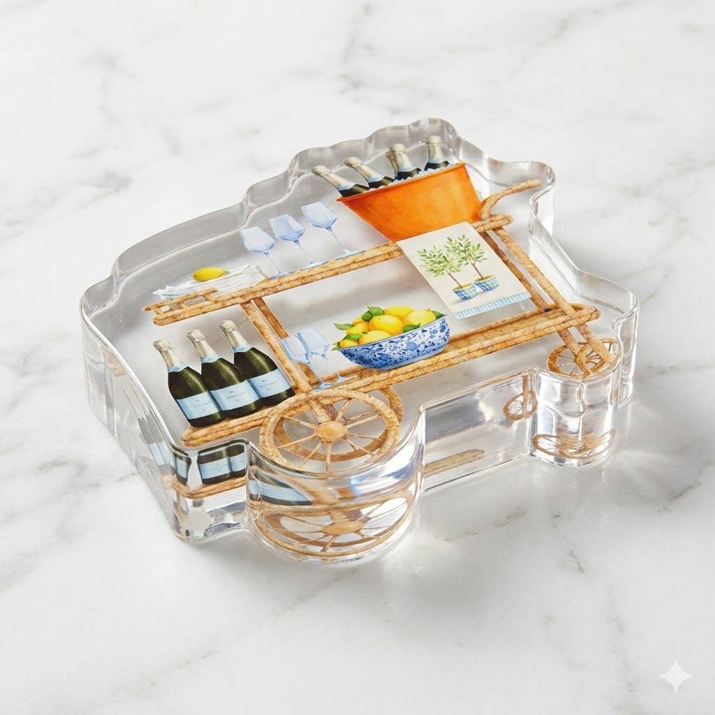 Acrylic Napkin Weight, Bar Cart