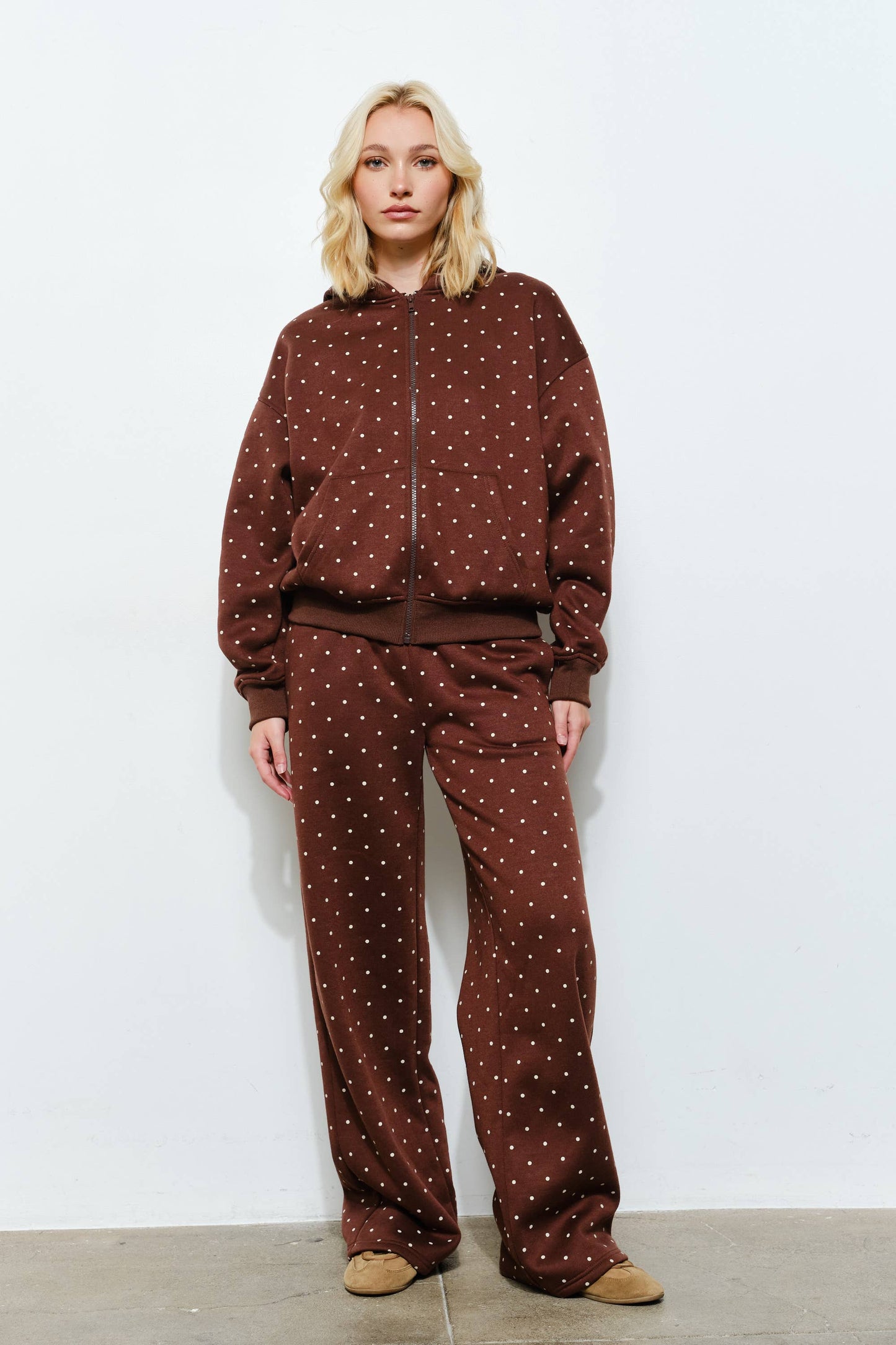 BAMBI POLKADOT ZIP UP HOODIE