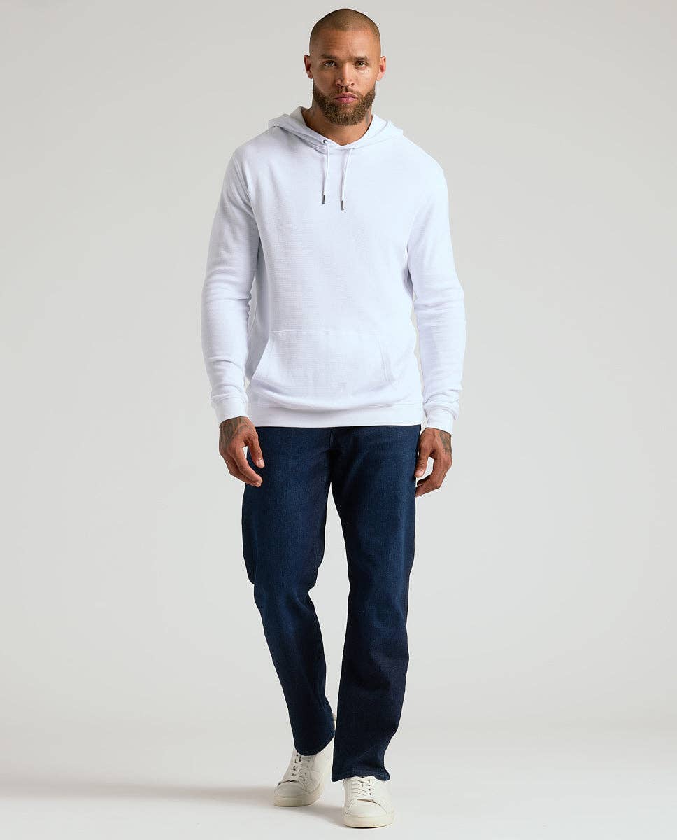 Men's White Waffle Hoodie