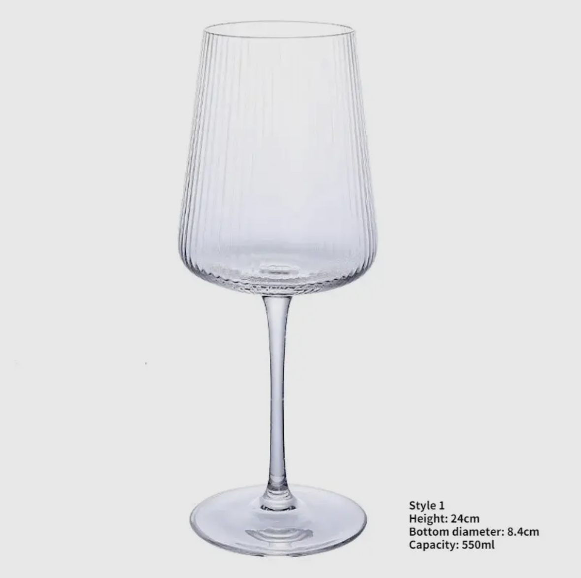 Ribbed Red Wine Glasses (Set of 4)
