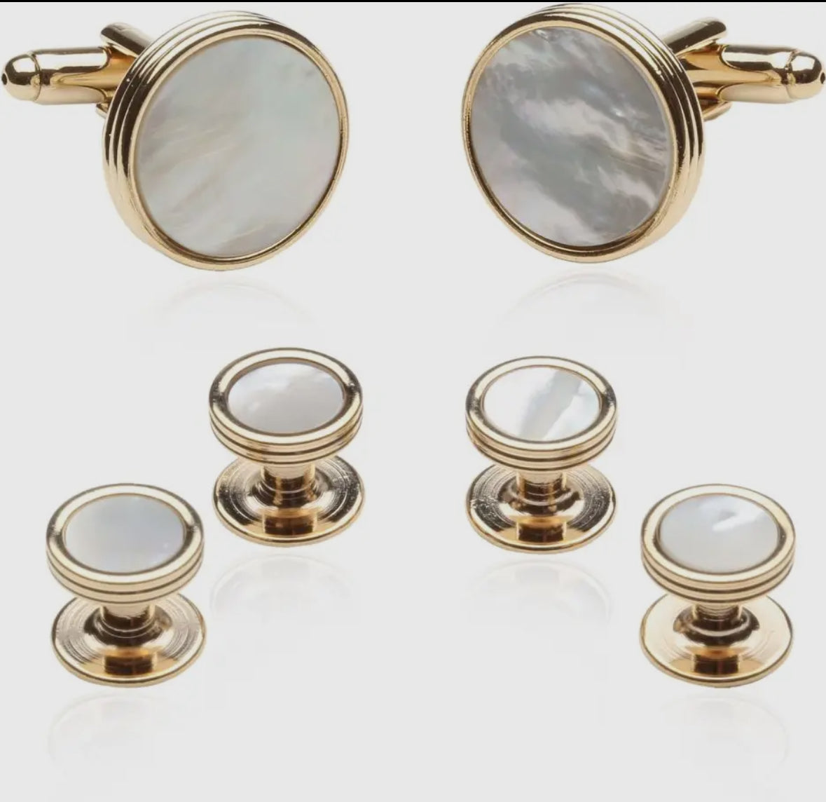 Men’s Mother of Pearl Cufflinks & Shirt Stud Set