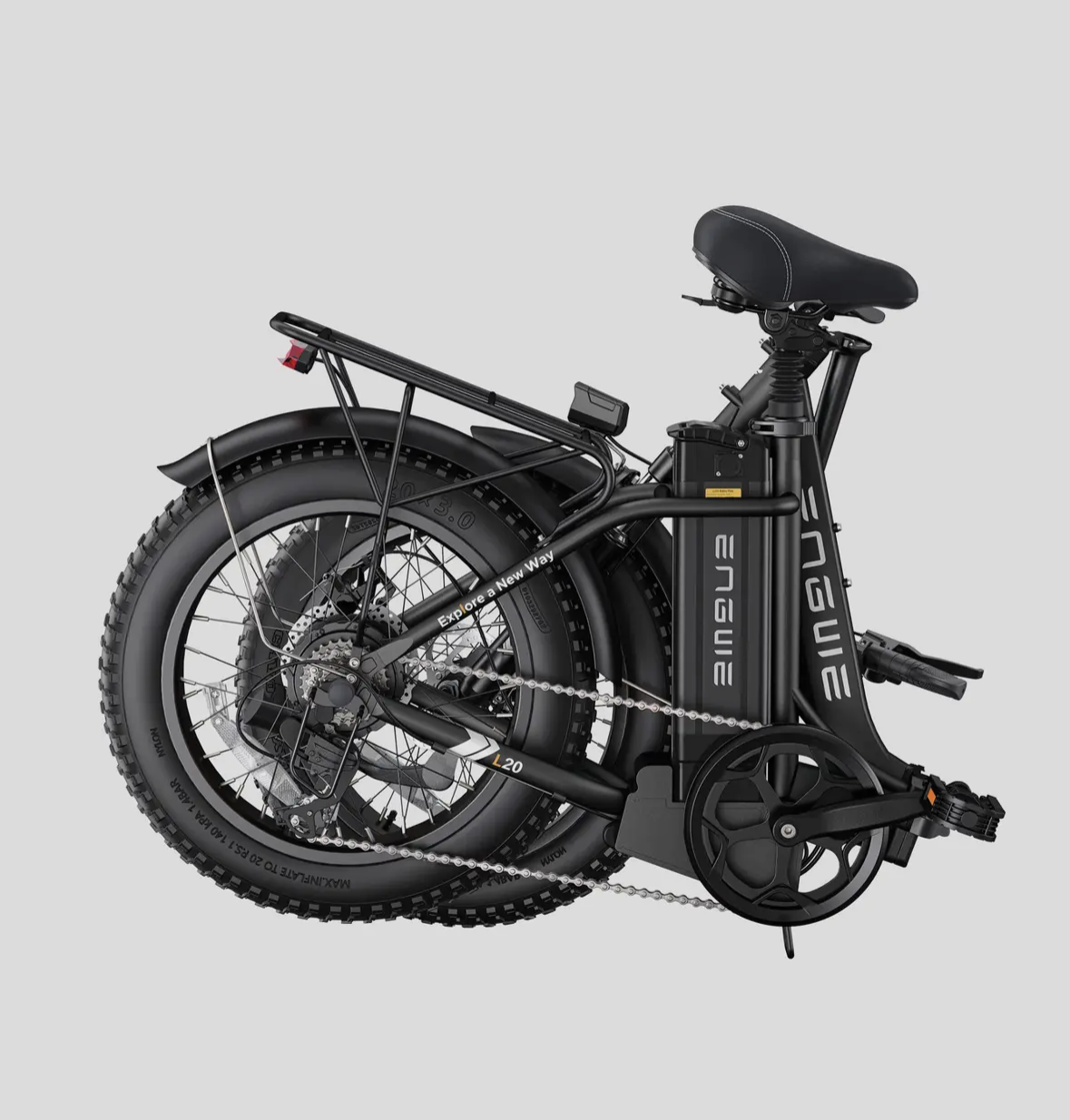 Engwe L20 2.0 Folding Fat Tire E-Bike – 750W Motor, 80 Mile Range