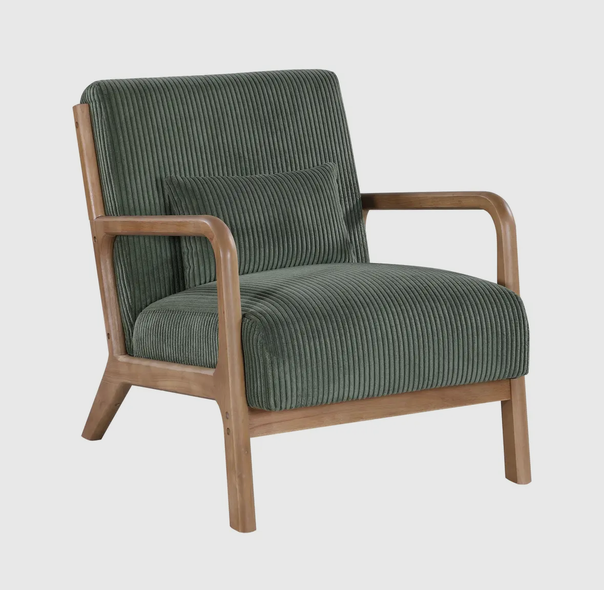 Corduroy Wooden Lounge Chair – Nordic Style Seating
