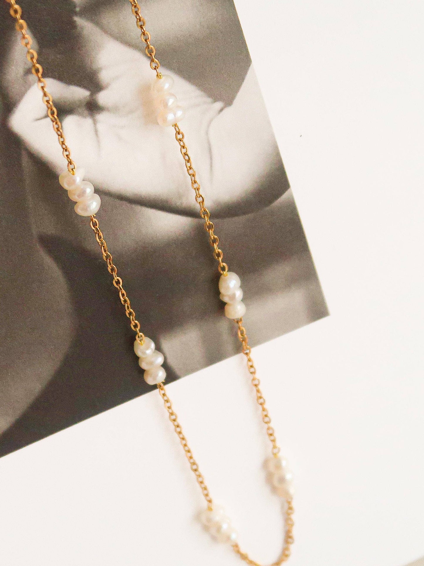 18K Gold Petite Pearl Choker – Non-Tarnish & Water Resistant