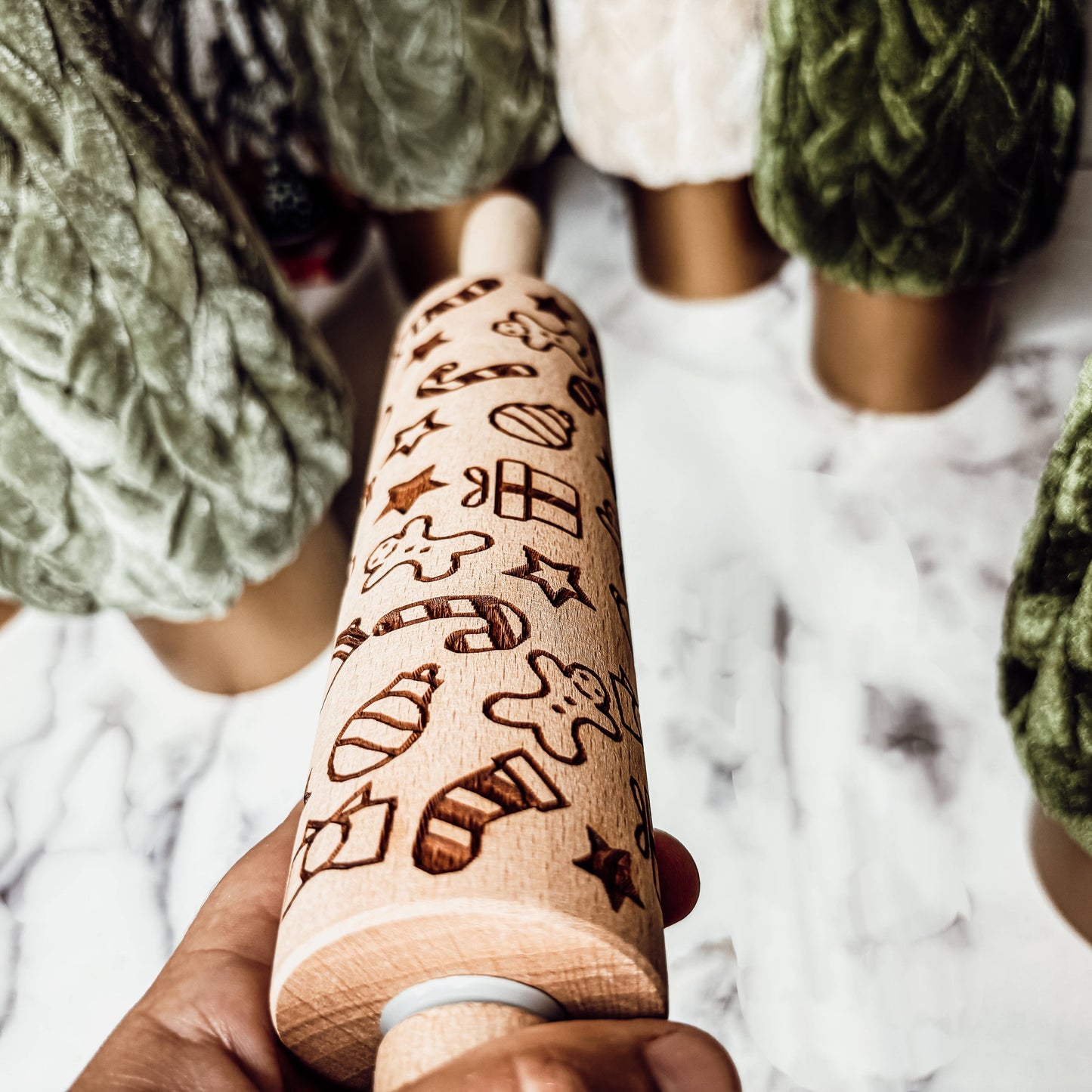 Christmas Embossed Rolling Pins – Reindeer, Gingerbread & Holiday Variety - Holiday Baking Gift