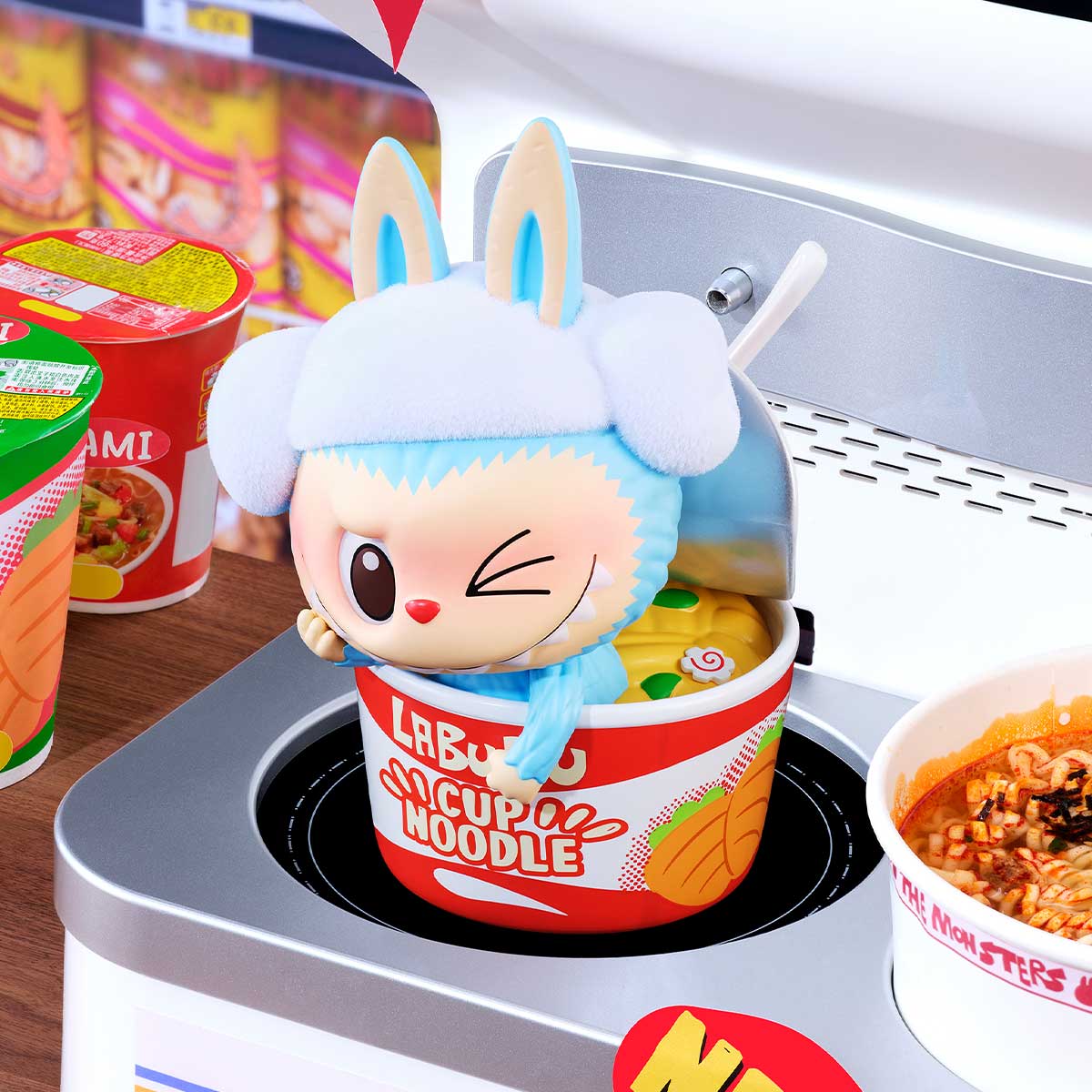 POP MART THE MONSTERS Wacky Mart Blind Box Series – Authentic Labubu Collectible Figure, Cup Noodle Edition, Surprise Toy