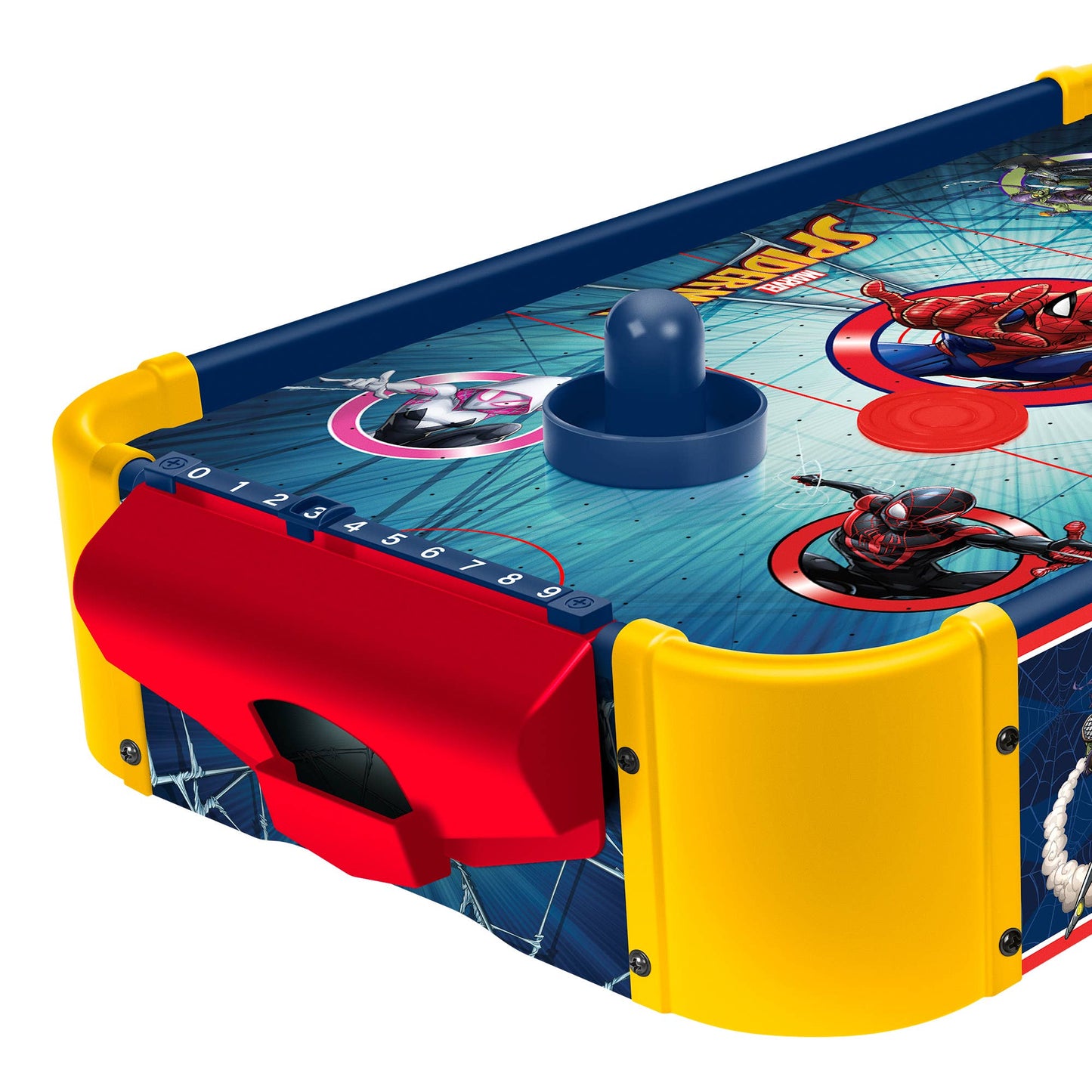 Marvel Spider-Man Electric Wooden Tabletop Air Hockey