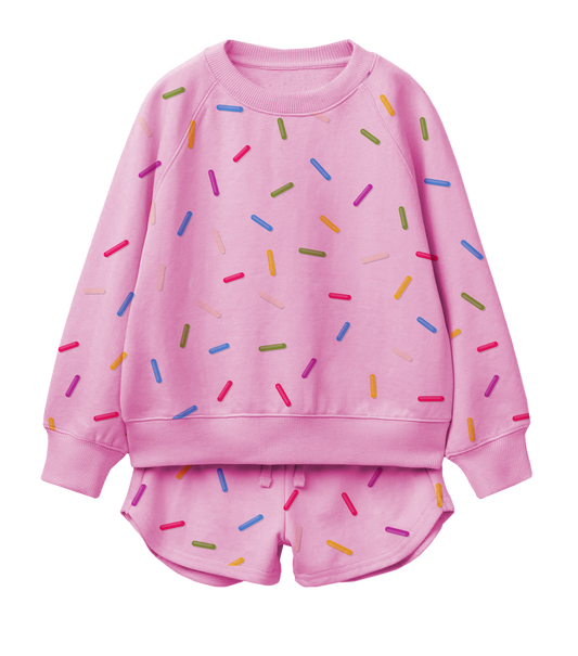 Girls’ Confetti Sweatshirt & Matching Short Set