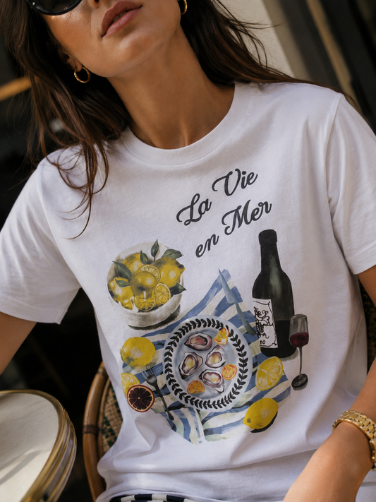 La Vie en Mer Picnic White T-Shirt
