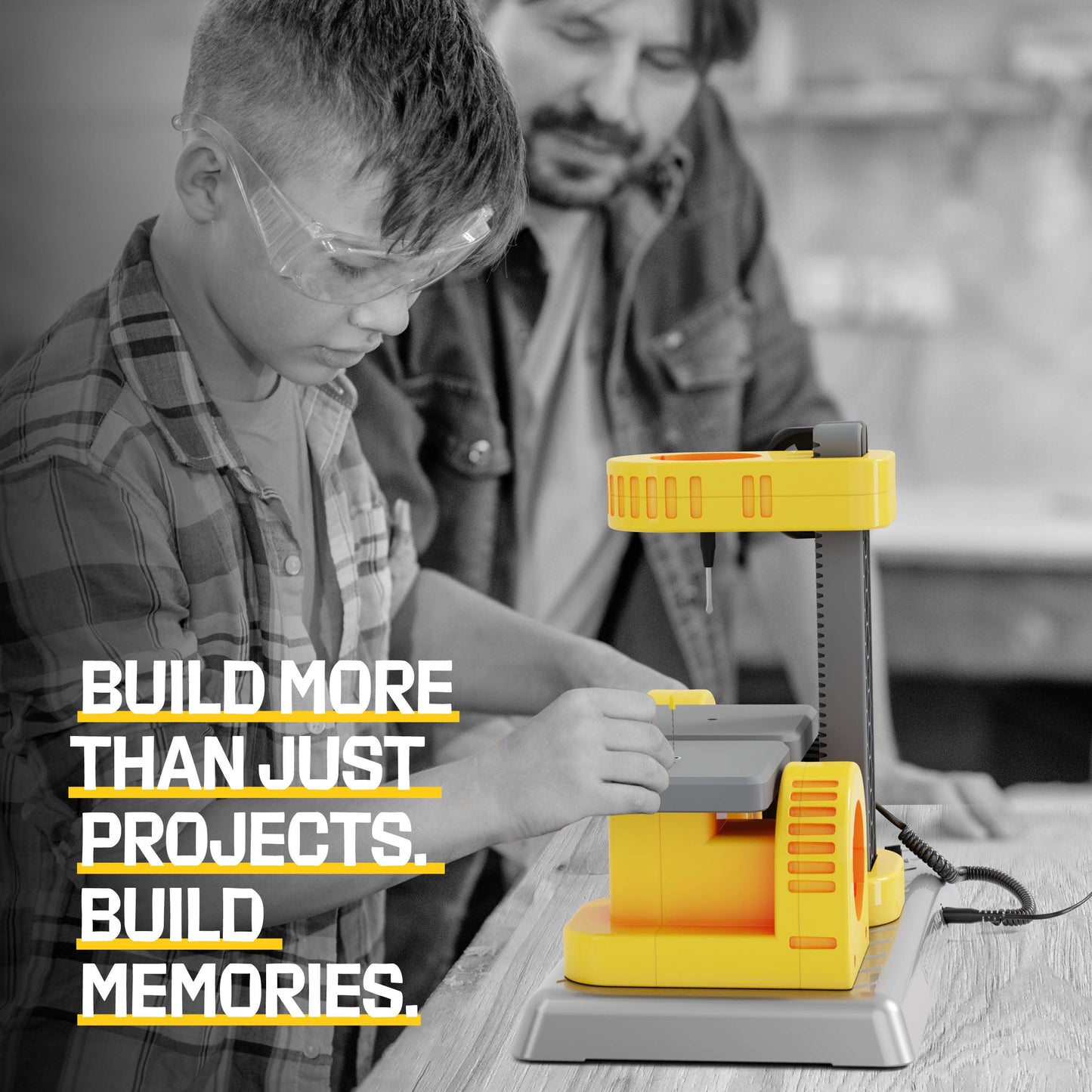 3-in-1 Woodworking Station for Kids Real Construction Tools
