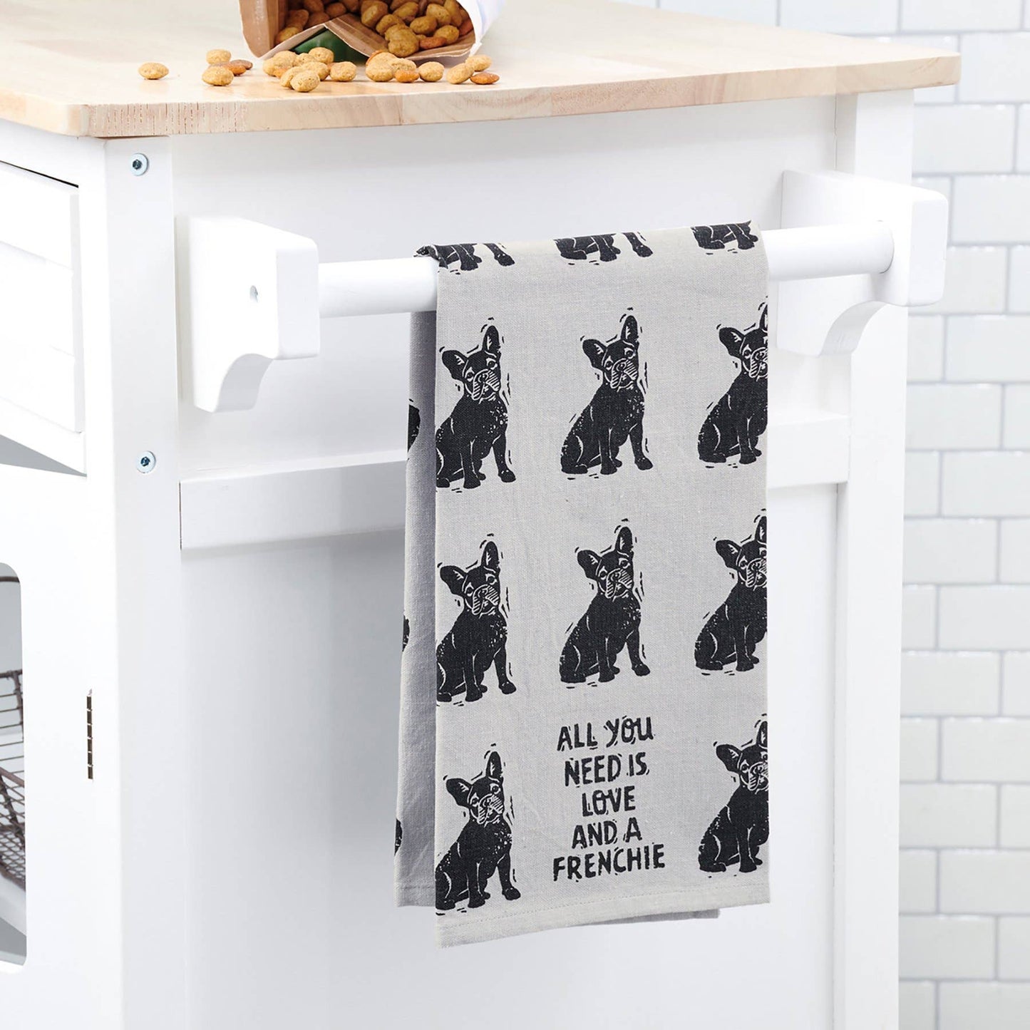 🐾 Love And A Frenchie Kitchen Towel