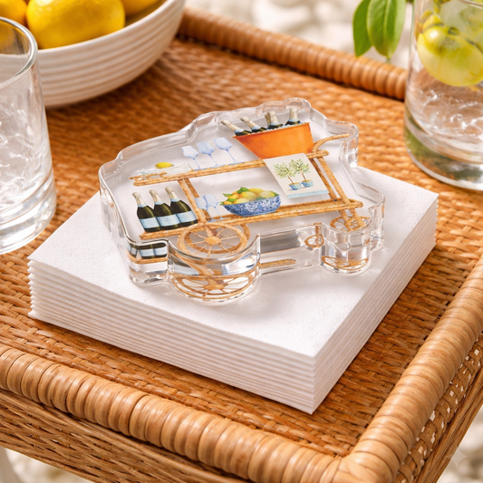 Acrylic Napkin Weight, Bar Cart