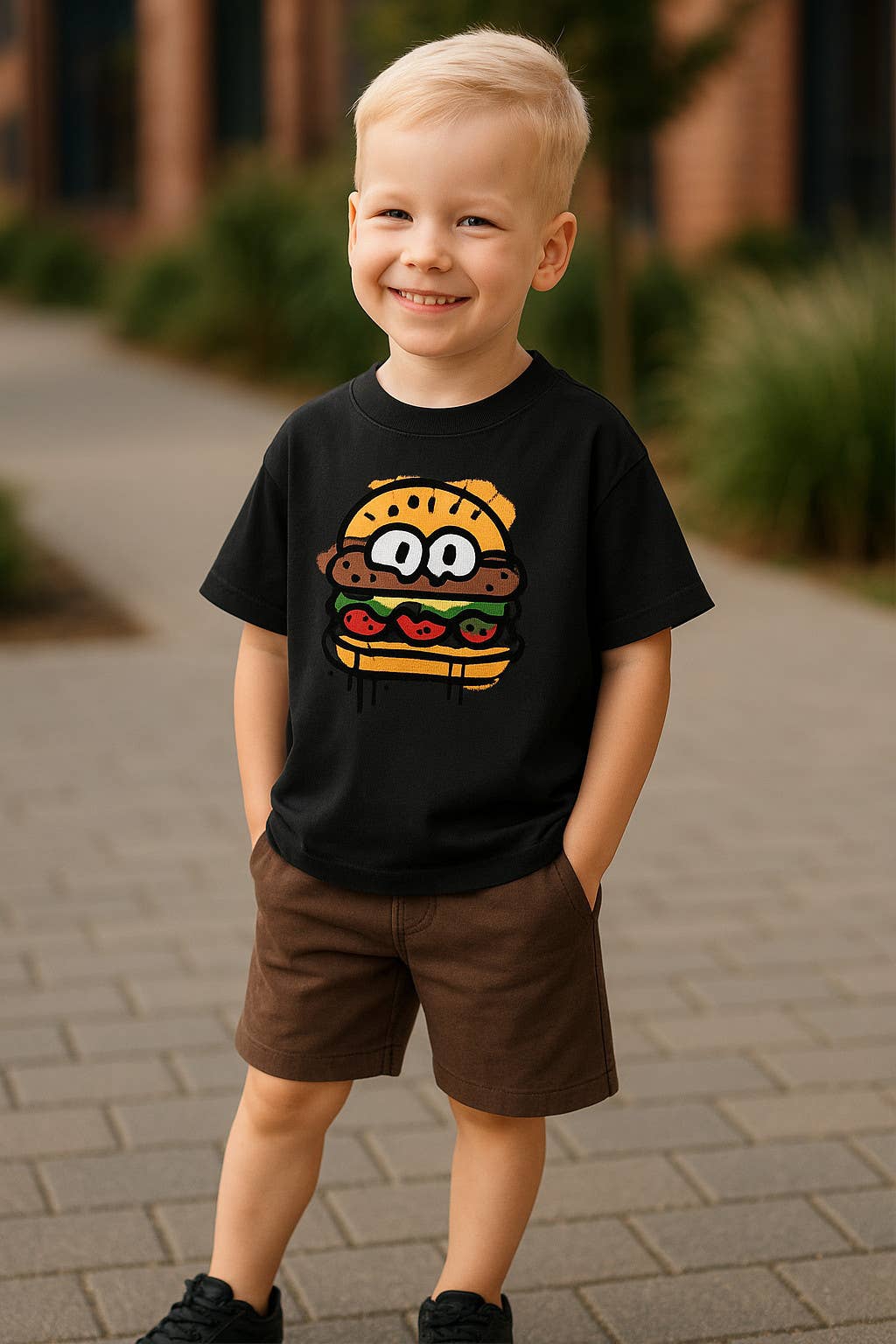 “BURGER'' T-SHIRT & PULL-ON SHORTS Set