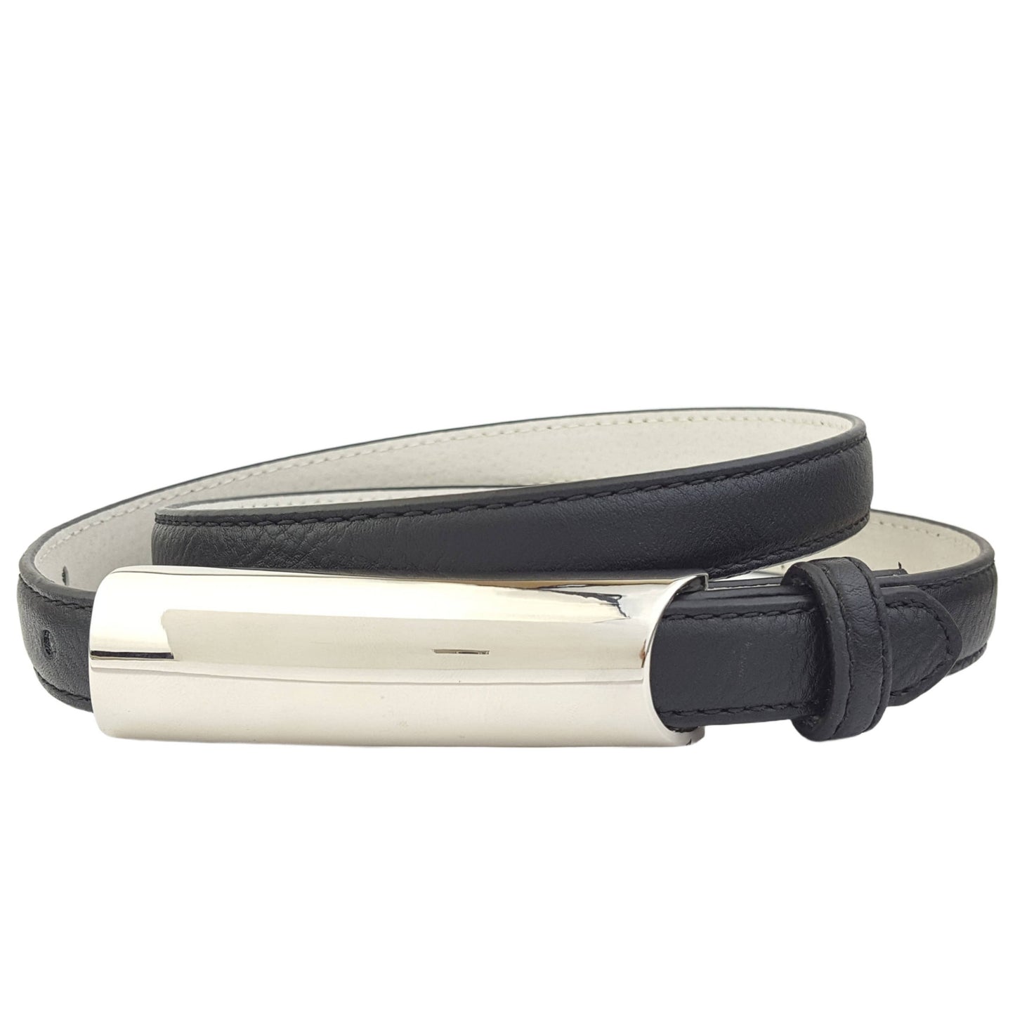 Belt with rounded plaque Buckle