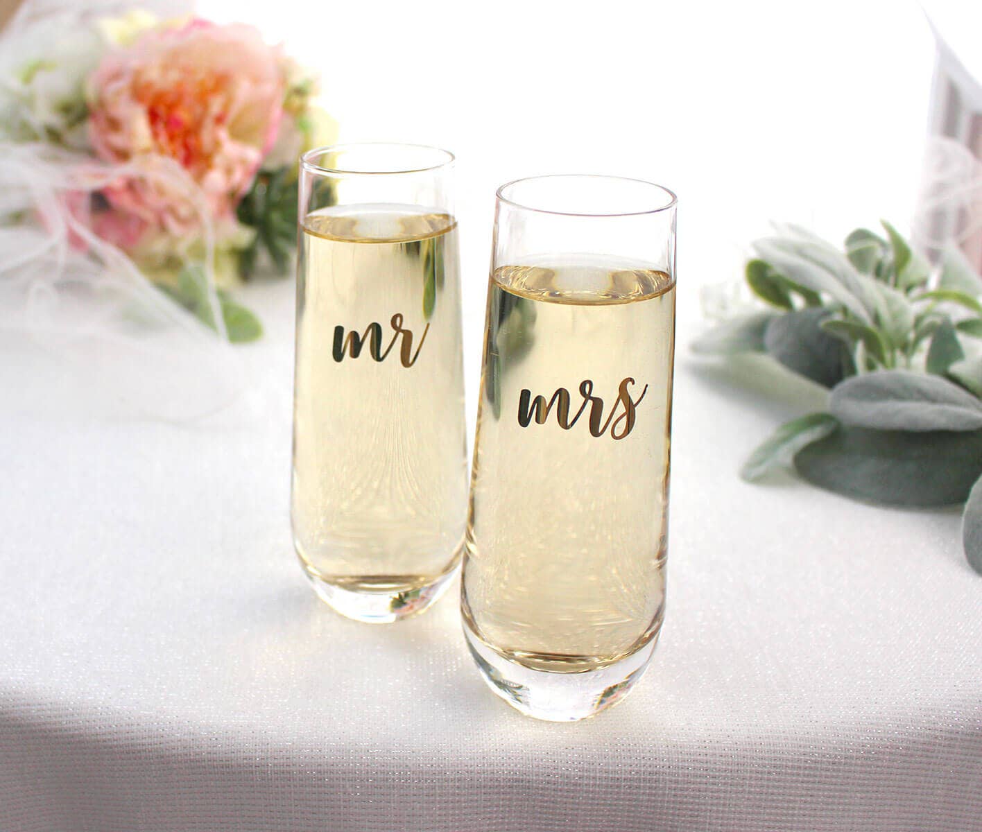 Mr & Mrs Champagne Glass Set