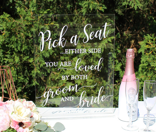 Clear Acrylic Wedding Seating Sign