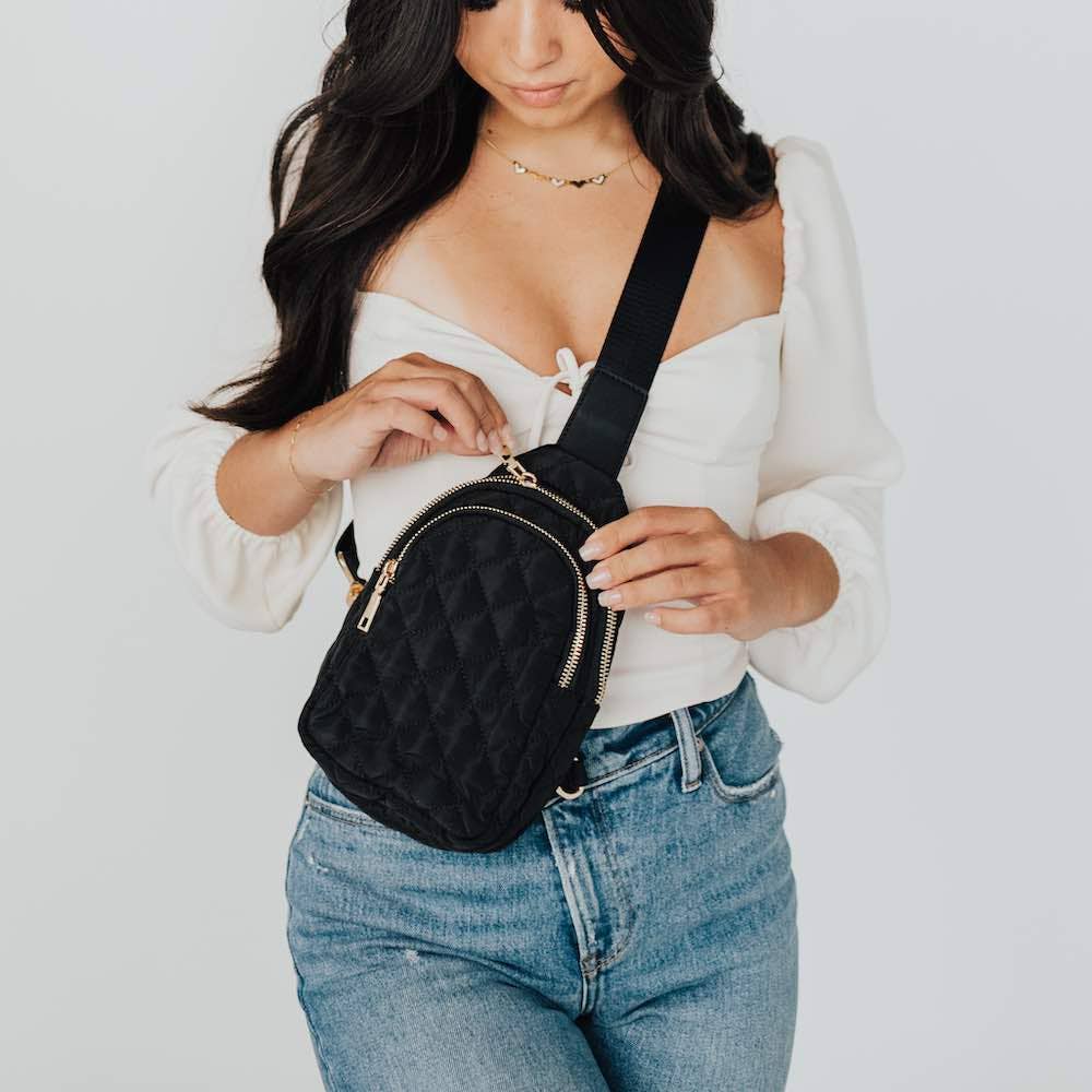 🖤 Pinelope Puffer Bum Bag – Black