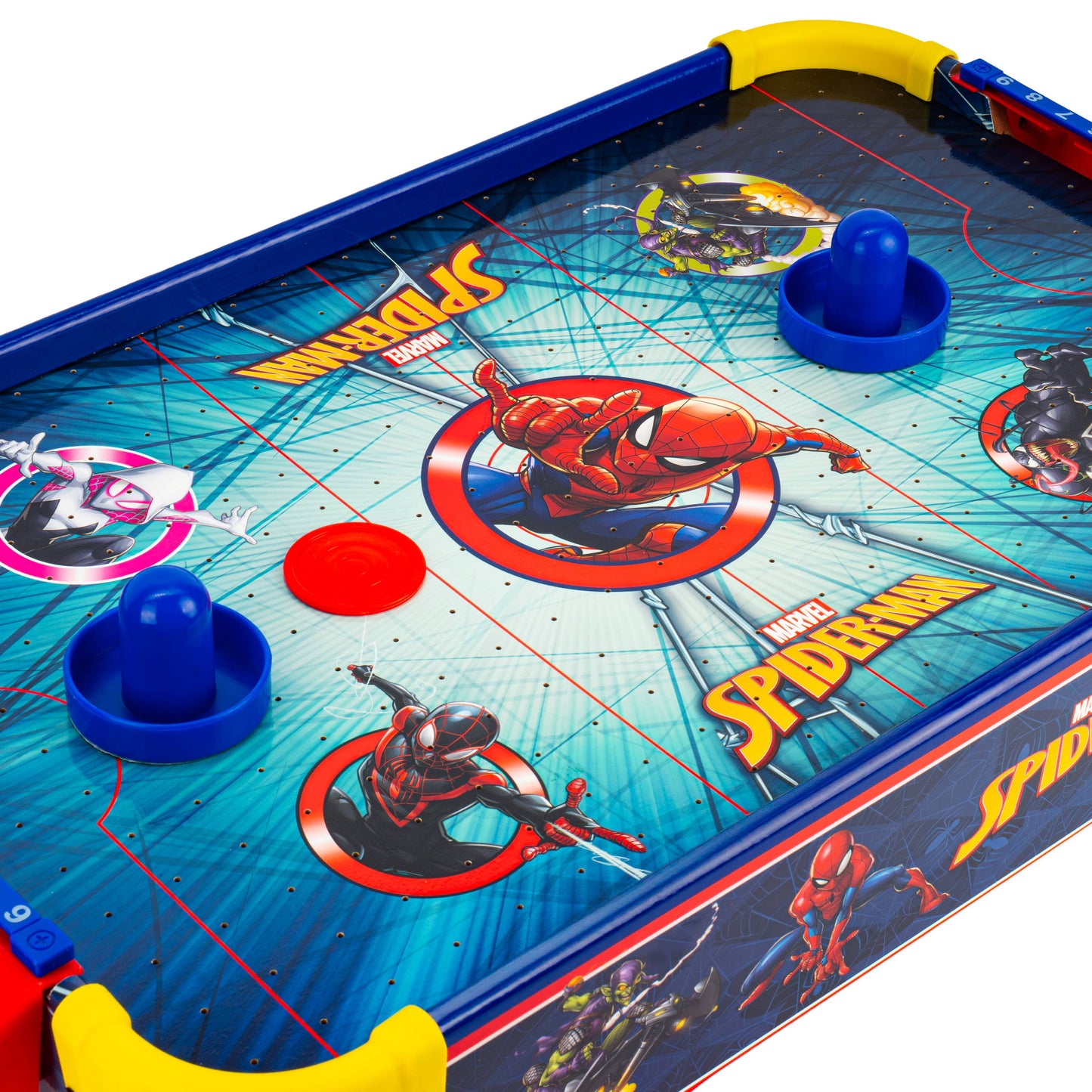 Marvel Spider-Man Electric Wooden Tabletop Air Hockey