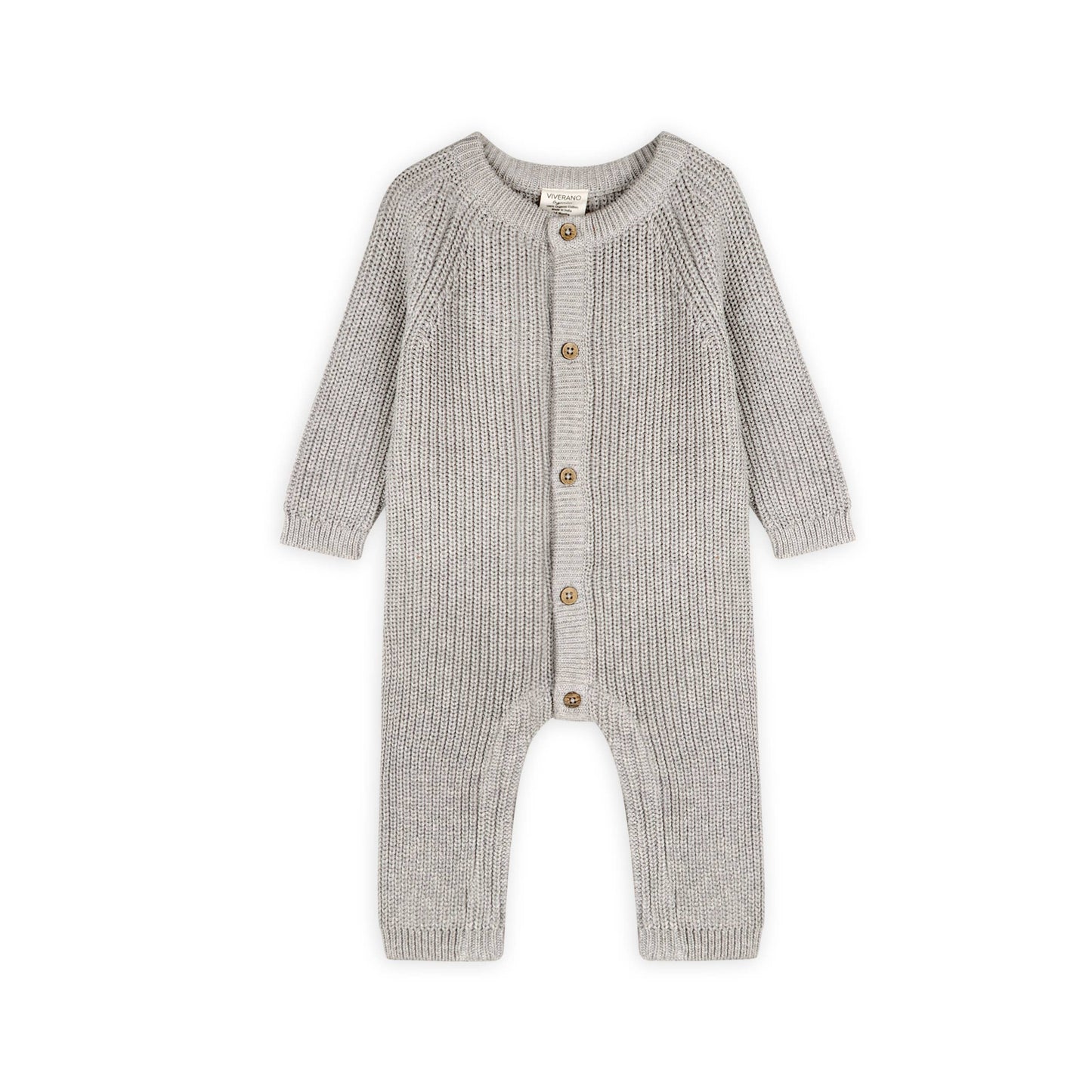 Loved Embroidered Sweater Knit Baby Jumpsuit-Organic Cotton