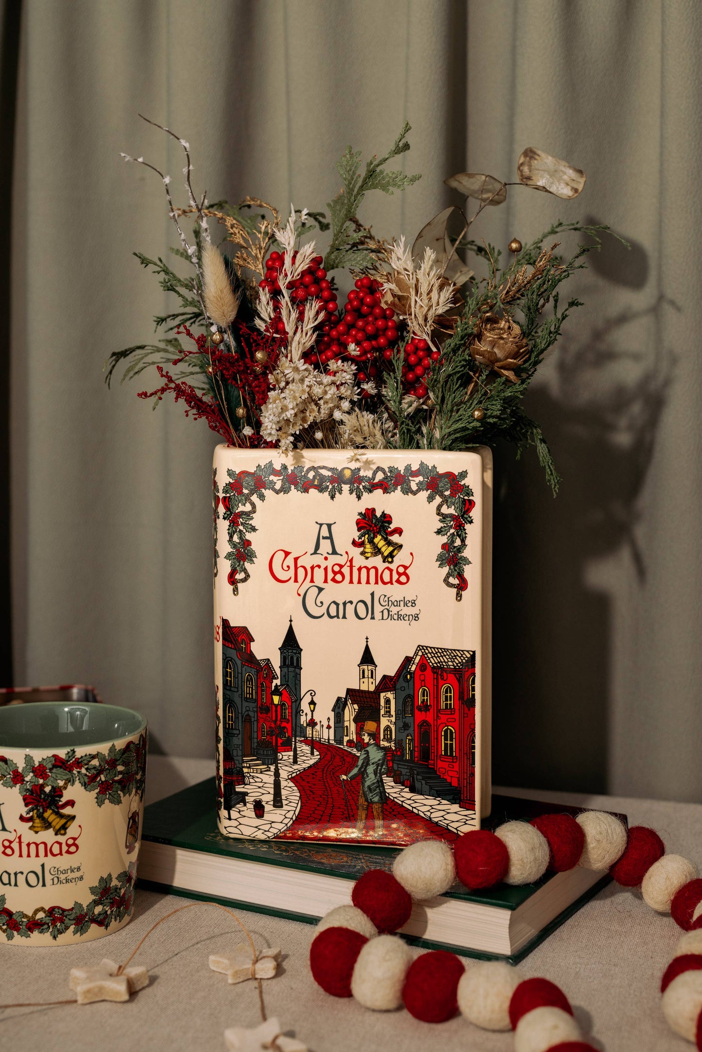 Large Holiday Book Vase, A Christmas Carol