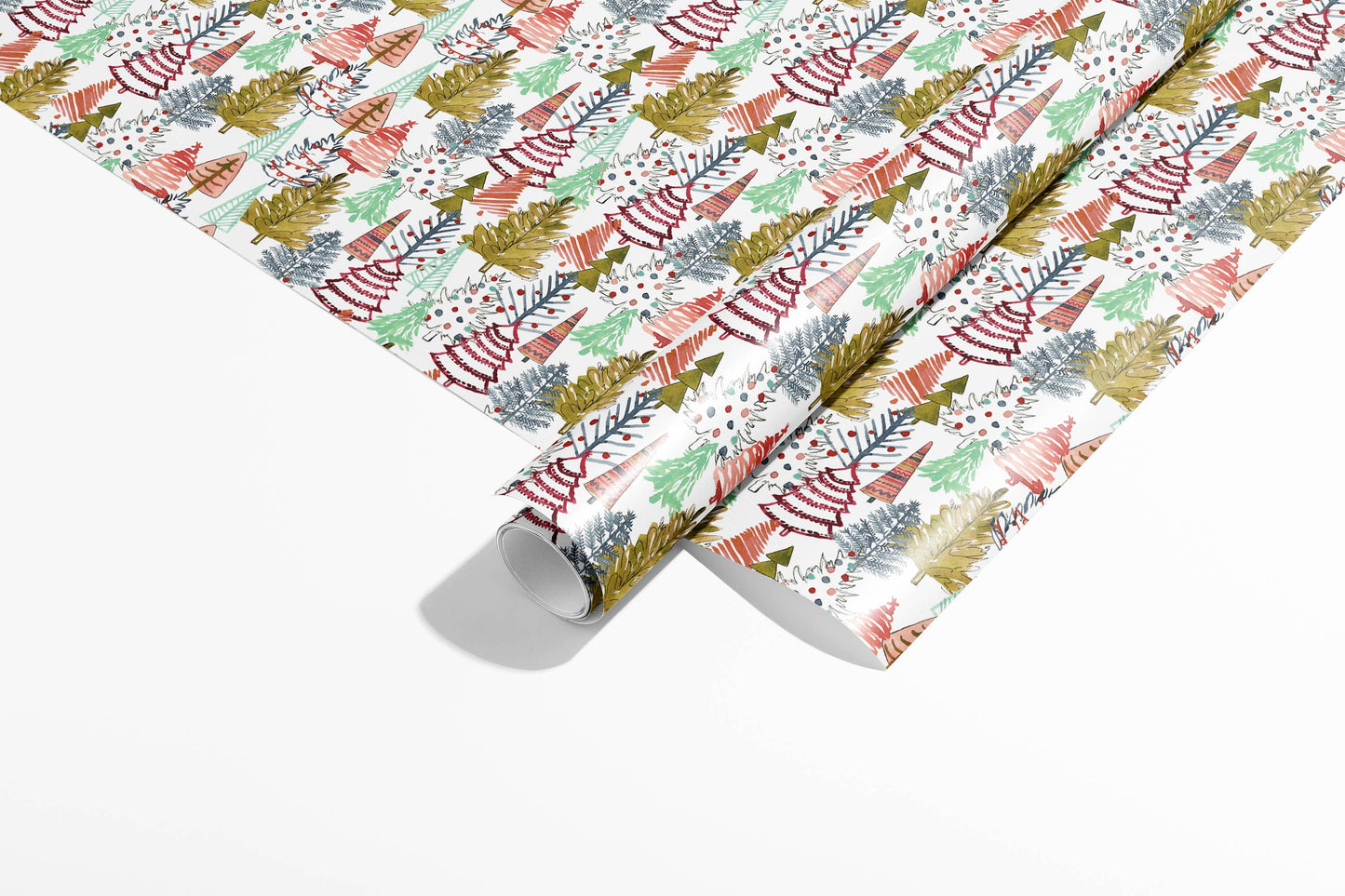 Colorful Christmas Trees Wrapping Paper - 3 Sheet Roll