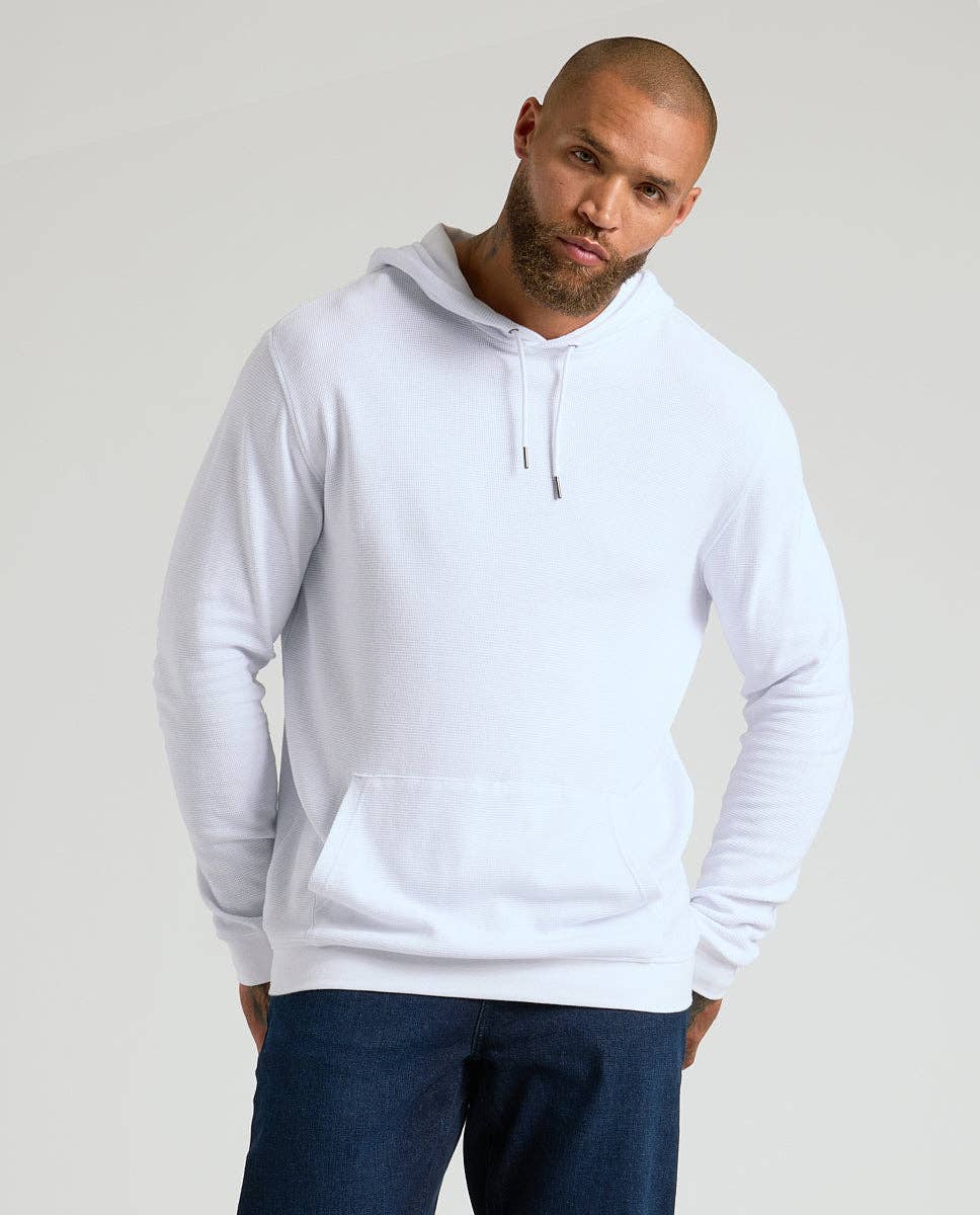 Men's White Waffle Hoodie