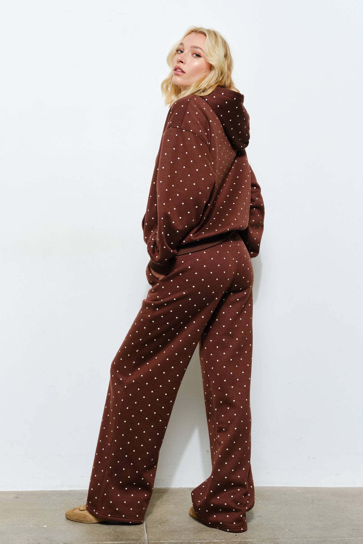 BAMBI POLKADOT ZIP UP HOODIE