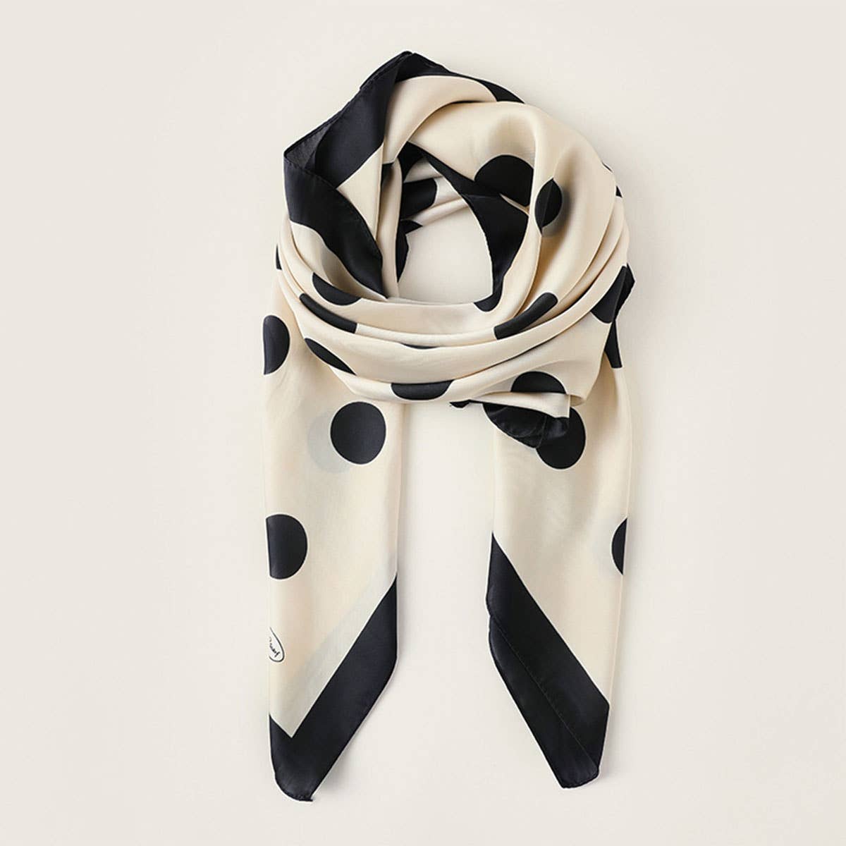 Women’s 35" Polka Dot Silky Wrap Neck Scarf_CWASC0207