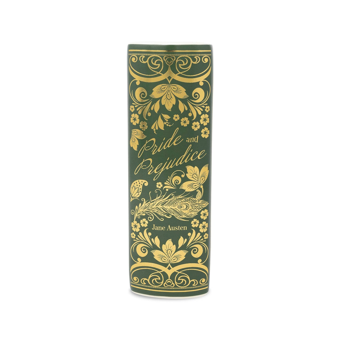 Pride & Prejudice Book Vase – Gold Edition | Jane Austen Literary Ceramic Vase