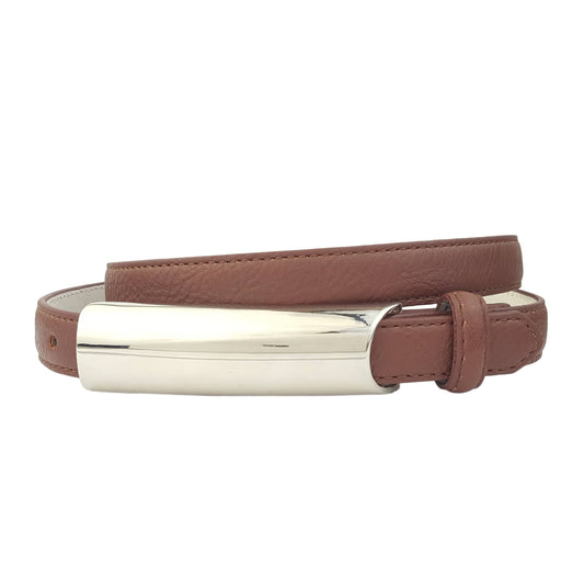 Belt with rounded plaque Buckle