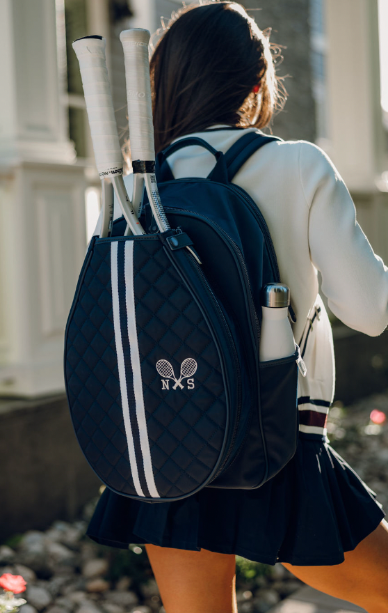 Water-Resistant Tennis Backpack – Quilted Racket Bag with Laptop & Travel Compartments
