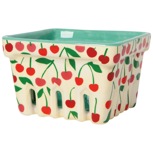 “Very Cherry” Ceramic Berry Basket