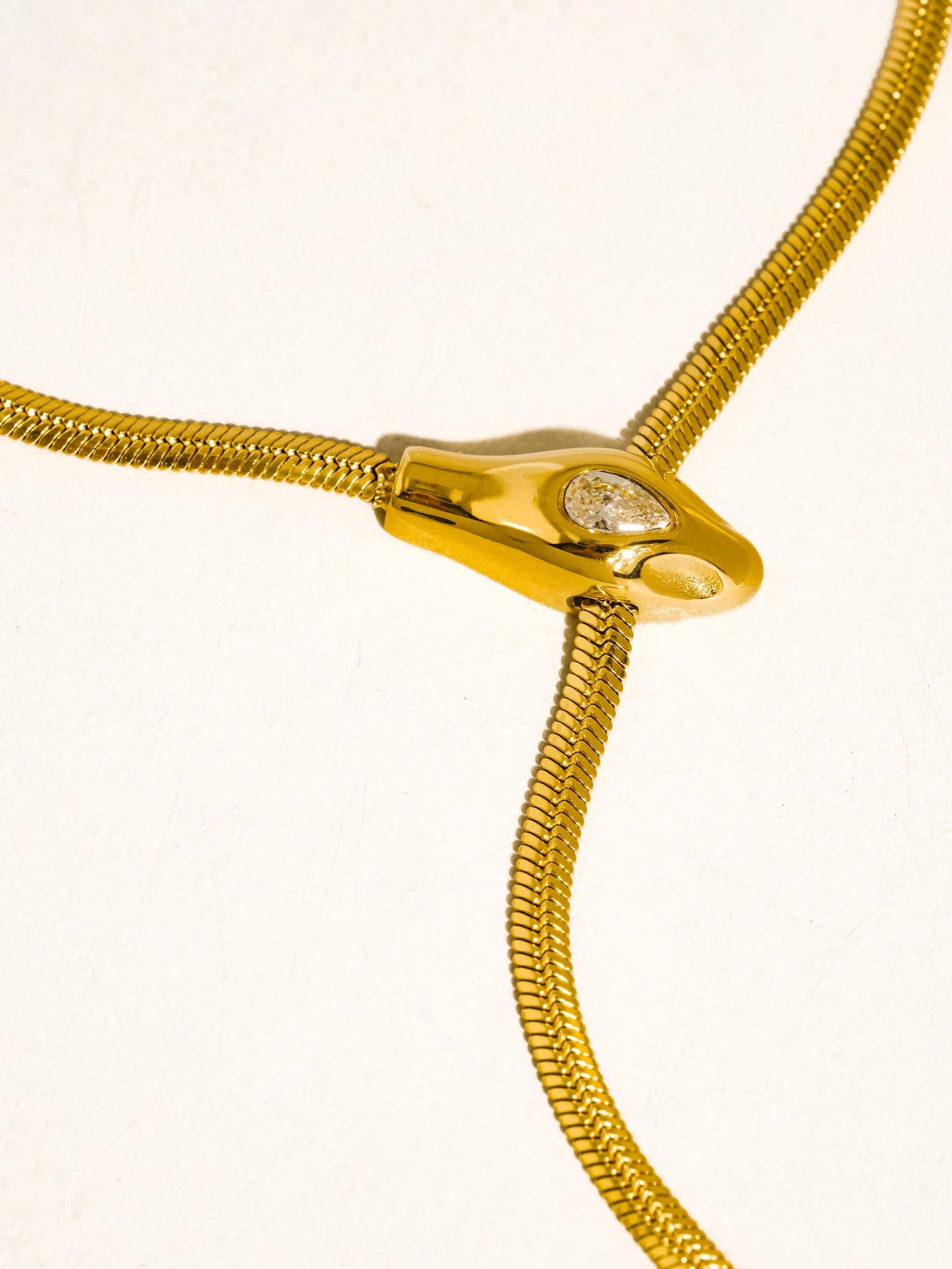 18K Gold Serpent Y Lariat Necklace – Non-Tarnish & Water Resistant