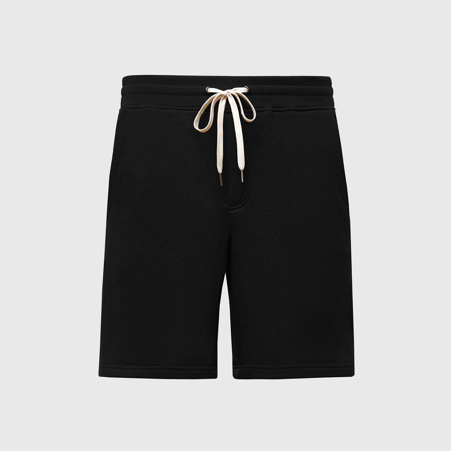 Men’s Black Fleece French Terry Shorts – Comfort Fit Athletic Lounge Shorts with Pockets