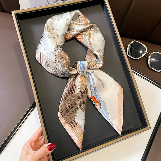 French Vintage Silk Square Scarf - Neck Accessory_CWASC0609