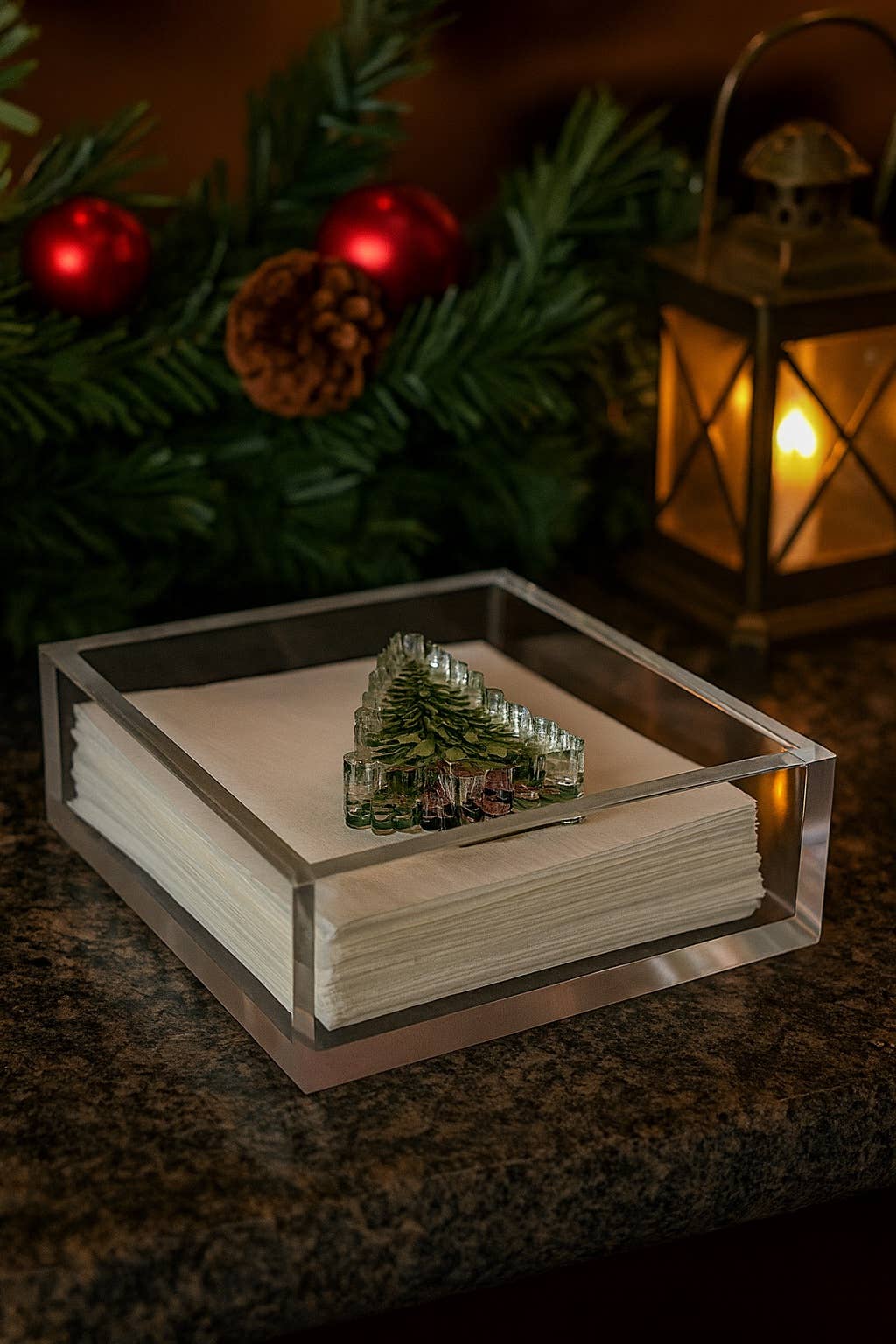 Acrylic Napkin Weight, Christmas Tree